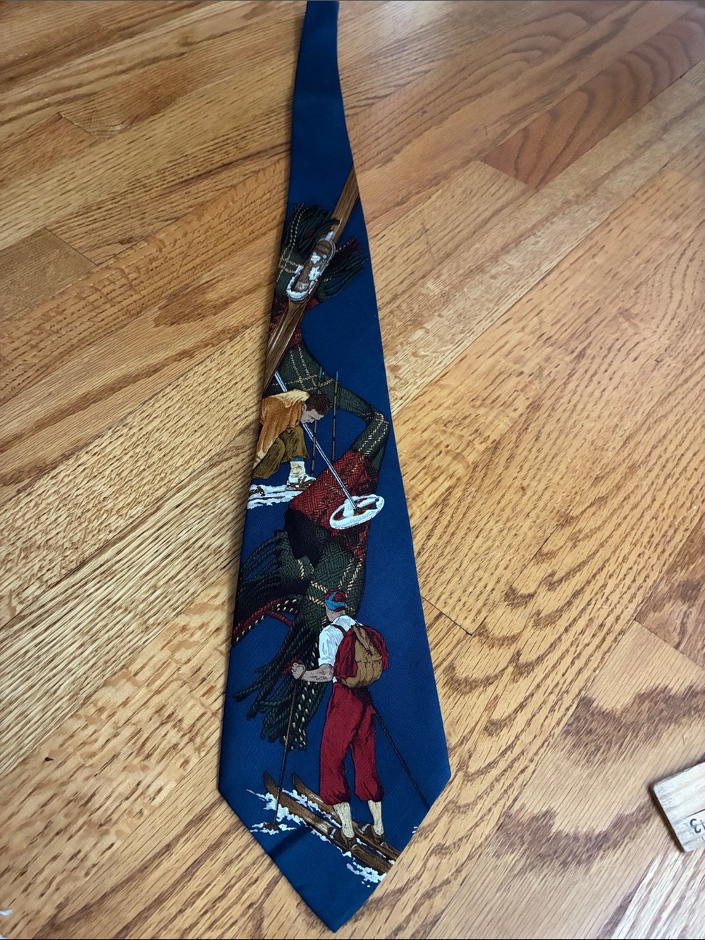 Polo by Ralph Lauren Navy Skiing Novelty Print Tie
